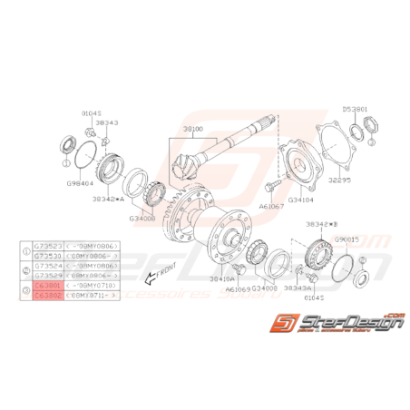 Ecrou de blocage Origine Subaru STI 2001 - 201437546