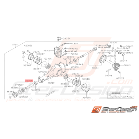 Bague Différentielle Pont Arrière Origine Subaru GT 93 - 00 WRX 01 - 1137556