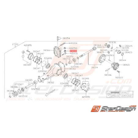 Bouchon de Vidange de Pont Arrière GT 93-00 WRX 01-10 STI 01-0737567