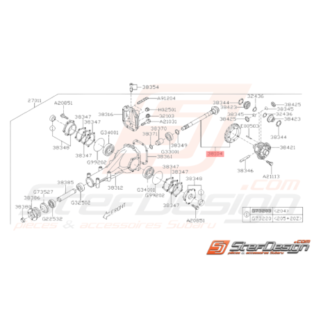 Couple Conique Arrière Origine Subaru WRX 2008 - 201037571