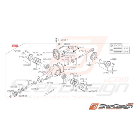 Pont Arrière Différentiel Origine Subaru STI 2007 - 201437587