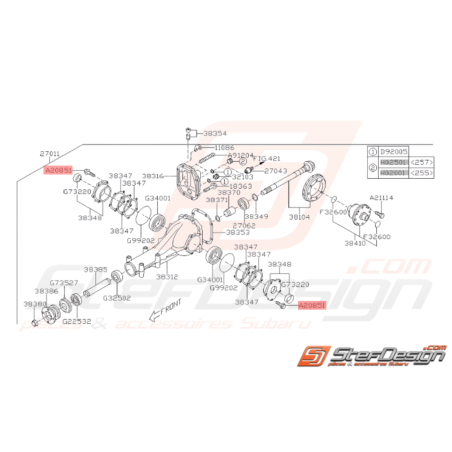 Vis fixation de roulement différentiel arrière Subaru GT 93-00 WRX 01-10 STI 03-1437588