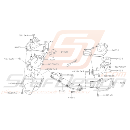 Schéma Collecteur d'Échappement Origine Subaru STI 2015 - 201937601
