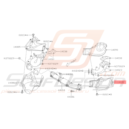 Tôle pare chaleur de collecteur d'échappement inférieur gauche GT 93-00 WRX 01-10 STI 01-1937614