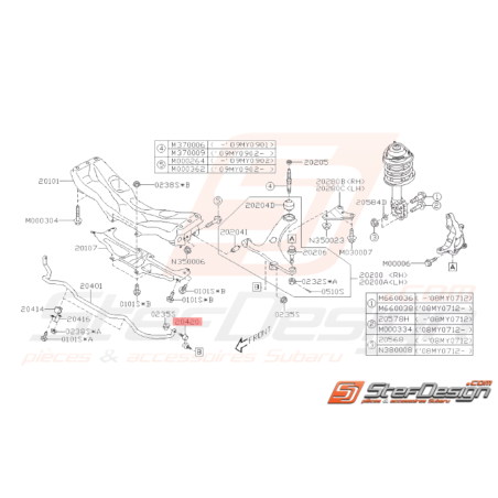 Links avant de barre stabilisatrice avant WRX STI 01-14 LEGACY 200337637