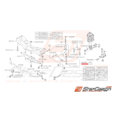 Triangle avant subaru WRX 08-11 / DIESEL 150CV / Legacy 200337639