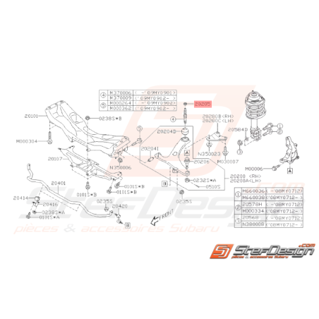 Butée de Bras Avant Origine Subaru WRX STI 2008 - 201037644