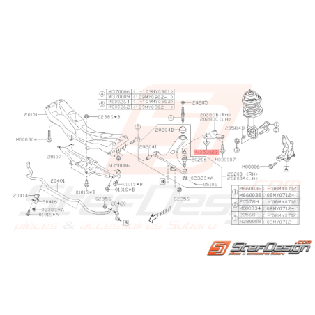 Ecrou Autobloquant Origine Subaru WRX STI 2008 - 201037646