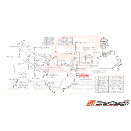 Ecrou crénelé Origine Subaru WRX 2005 - 06/2006 STI 2005 - 201037656