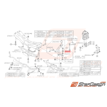 Rotule suspension origine Subaru GT 1993 - 2000 WRX STI 2001 - 201937683