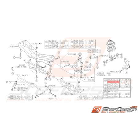 Vis Origine Subaru STI 04/2011 - 201437690