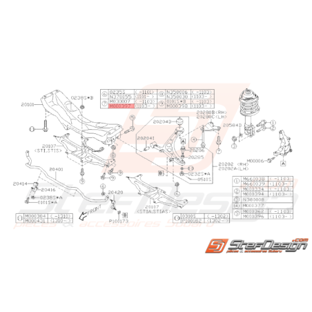 Vis Collerette Origine Subaru STI 04/2011 - 2014 BRZ 2013 - 06/201437700
