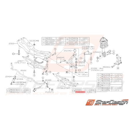 Rondelle Origine Subaru STI 02/2013 - 201437706