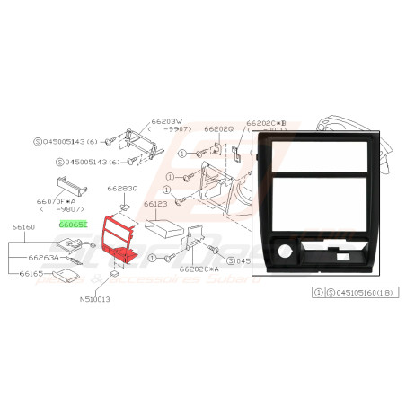 Console centrale pour subaru impreza 2.5l RS37716