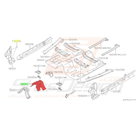 Renfort de plancher pour subaru impreza 1.6l 2019 EYESIGHT37732