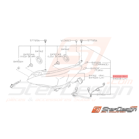 Phare Avant Origine Subaru Impreza 2018 1.6L37746