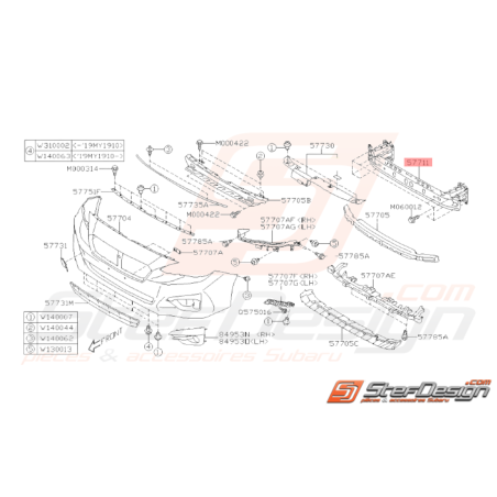 Traverse de Pare-Chocs Avant Origine Subaru Impreza 2018 1.6L37751