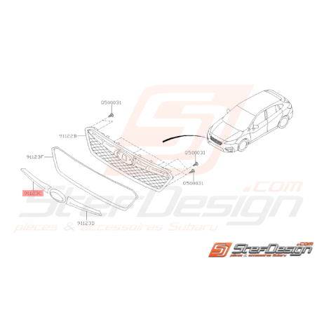 Moulure de Calandre Origine Subaru Impreza 2018 1.6L37757