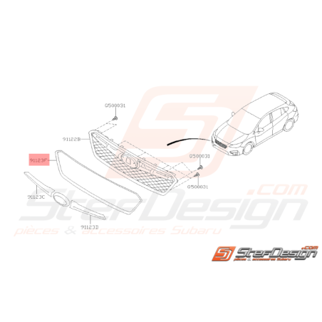 Moulure de Calandre Origine Subaru Impreza 2018 1.6L37760