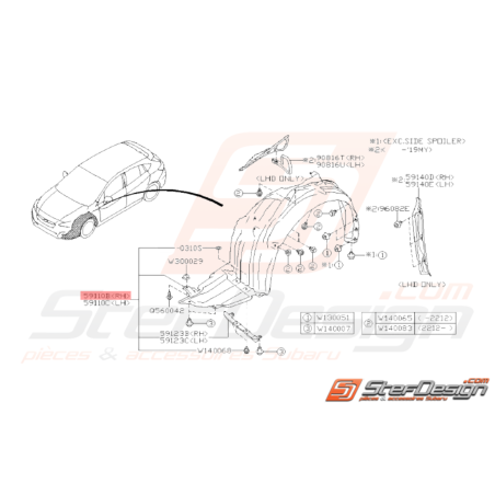 Pare-Boue Droit Origine Subaru Impreza 2018 1.6L37775