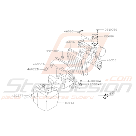 Schéma Filtre à Air et Cartouche Filtrante Origine Subaru STI 2015 - 201937796