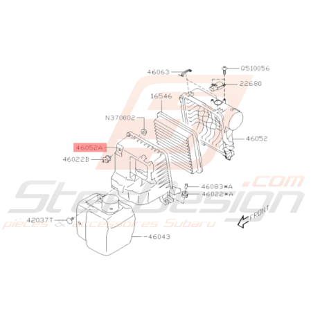 Coque inférieur de boite à Air Origine Subaru STI 2008 - 201937809