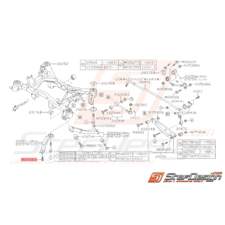 Boulon de Fixation De Support de Boite Subaru GT 99-00 FORESTER 97-02/05-07 WRX/STI 01-14 BRZ 13-1937822