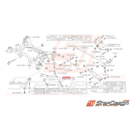 Tirant longitudinal Origine Subaru WRX STI 2008 - 201437824