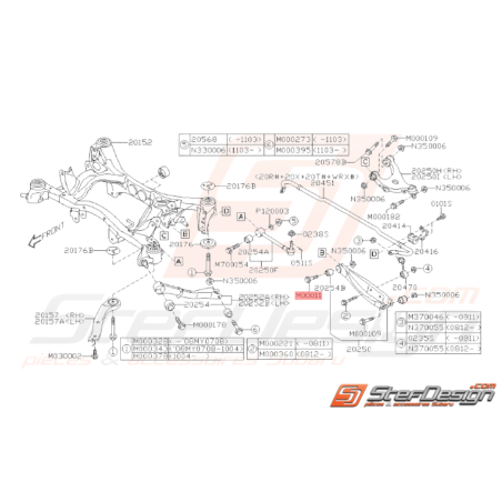 Vis suspension arrière GT 1993 - 2000 WRX STI 2001 - 2014 BRZ 2013 - 201937830 Vis suspension arrière GT 1993 - 2000 WRX STI 2001 - 2014 BRZ 2013 - 201937830