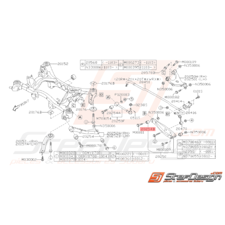 Silent bloc de tirant arrière Subaru WRX STI 2008 - 2014 BRZ 2013 - 2019 / Legacy 200737831