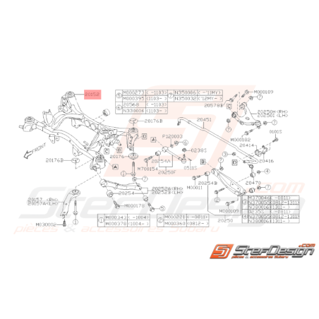 Berceau arrière Origine Subaru STI 07/2010 - 201437841