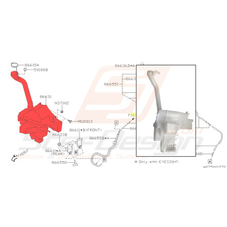 Bocal lave glace pour subaru forester SJ5 EJ20B 201737880