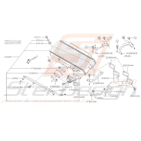 Schéma Refroidisseur Intermédiaire Origine Subaru STI 2015 - 201937887