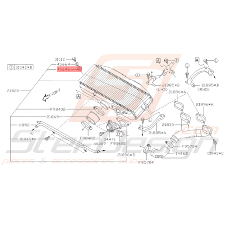 Silent bloc support échangeur Origine Subaru GT 93-98 WRX 01-10 STI 01-1937889