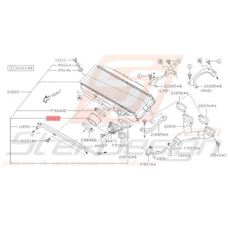 Manchon Échangeur / Papillon Origine Subaru STI 2006 - 201937891