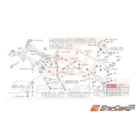 Ecrou vis central tirant arrière WRX STI37902