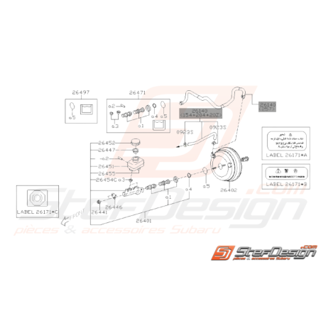 Schéma Maître Cylindre de Frein Origine Subaru WRX 2008 - 201037916