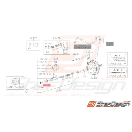 Support Connecteur Maître Cylindre Origine Subaru WRX STI 2008 - 201437927