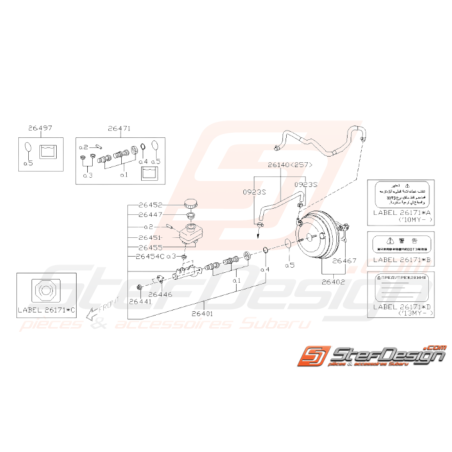 Schéma Maître Cylindre de Frein Origine Subaru STI 2008 - 201437931