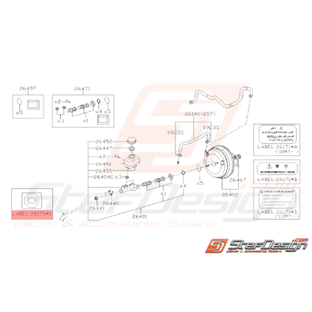 Étiquette Repère Liquide Origine Subaru WRX STI 08 - 14 BRZ 13 - 1937932