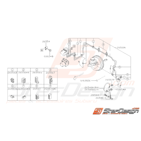 Schéma Conduites de Frein Avant Avec ABS Origine Subaru WRX 2008 - 201037946