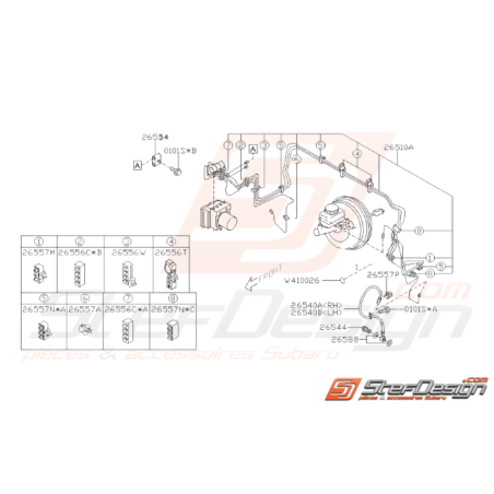 Schéma Conduites de Frein Avant Avec VDC Origine Subaru WRX STI 2008 - 201437966