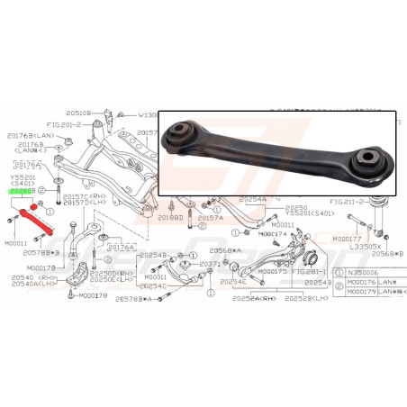 Tirant arrière pour Subaru legacy 2.0l 199937972