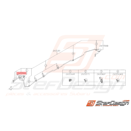 Passe Fil Conduit de Frein Central Origine Subaru WRX STI 2008 - 201437981