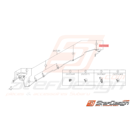 Passe Fil Conduit de Frein Central Origine Subaru WRX STI 2008 - 201437983