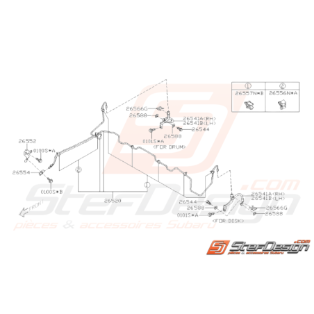 Schéma Conduites de Frein Arrière Origine Subaru WRX STI 2008 - 201437988