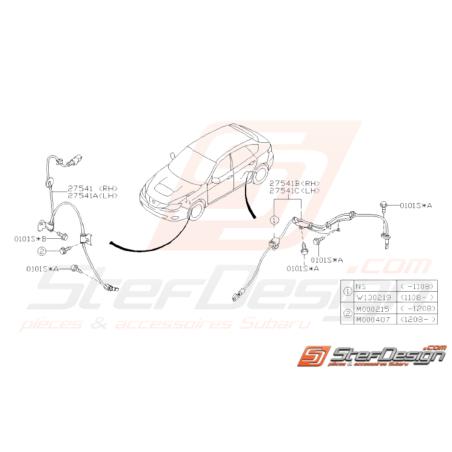 Schéma Système Antiblocage des Freins Origine Subaru WRX STI 2008 - 201438019