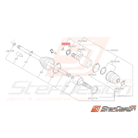 Circlip Origine Subaru WRX STI 2008 - 201438031