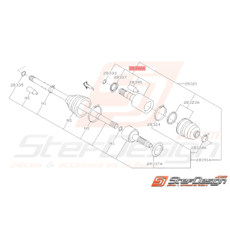 Cardan Avant Côté Boite Origine Subaru WRX 2008 - 201038034