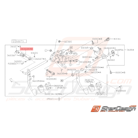 Manchon Pédale Accélérateur Origine Subaru GT 93-00 WRX STI 01-14 BRZ 13-1938249